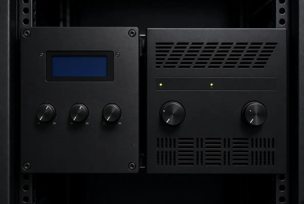 Limitador y etapa en un rack