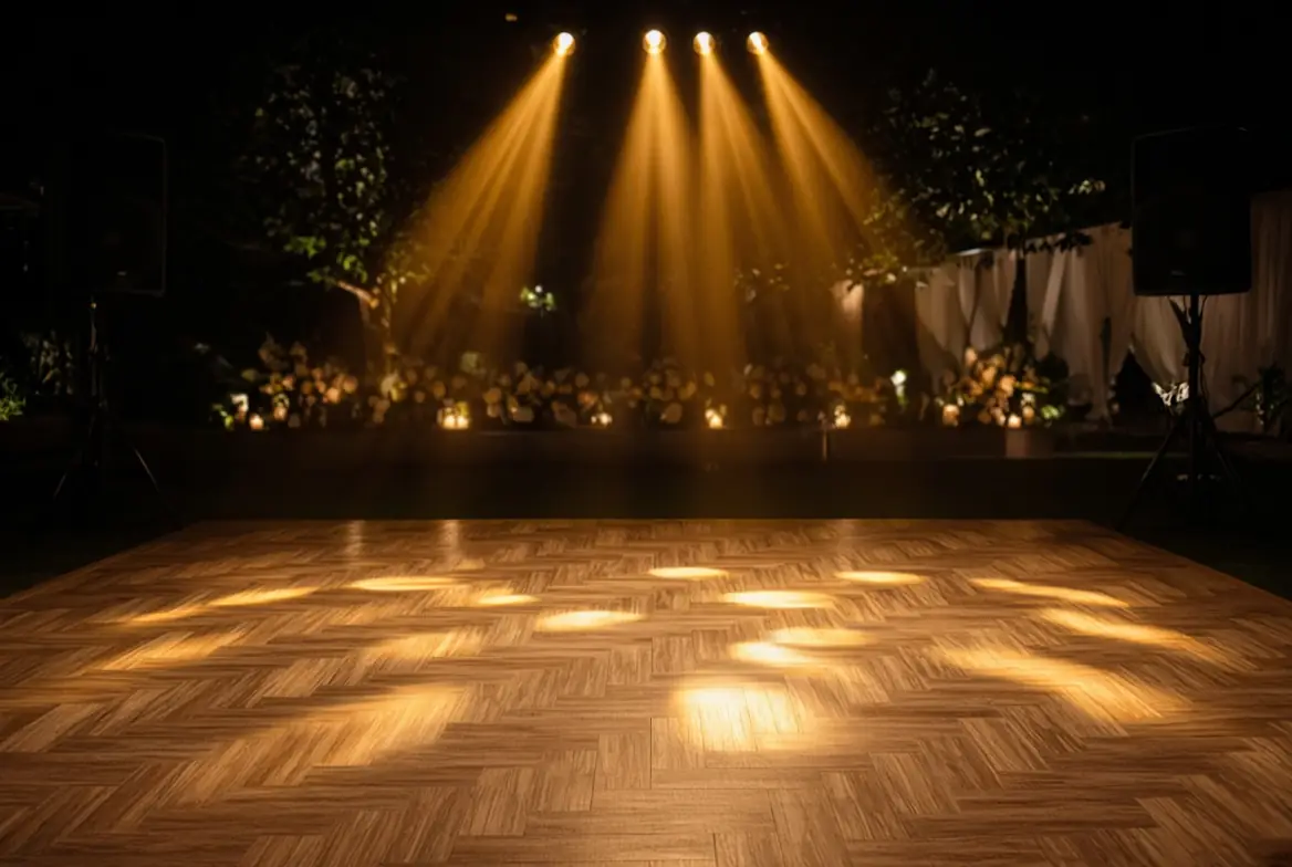 Pista de baile con sonido e iluminación