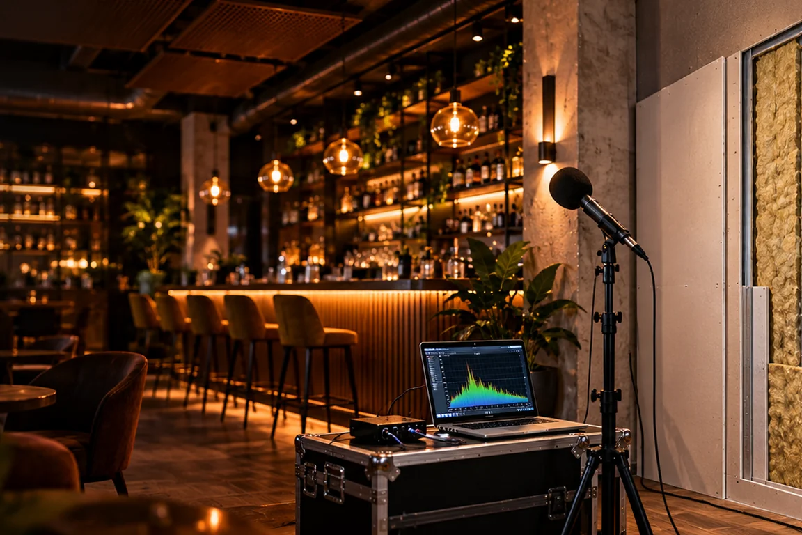 Medición y acondicionamiento acústico profesional en un local